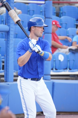 Toronto Blue Jays outfielder Cole Gillespie (oblique strain) went 1-5 with a double and two RBI during his first rehab start with Class-A Dunedin.  "Don't know how long," was Gillespie's response when ask how long he would be with Dunedin, "If I do good then it won't be long."  Gillespie went 2-6 in two previous rehab starts with the GCL Blue Jays on Wednesday and Thursday. (EDDIE MICHELS/PHOTO)