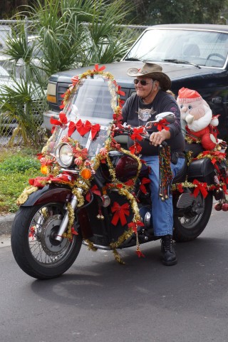The bikers got their rides in the Christmas spirit (Eddie Michels photo)