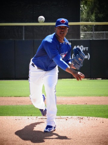 Toronto Blue Jays righty Marcus Stroman went 2 2/3 shutout innings on Monday allowing two hits while walking two and striking out three.  Toronto dropped its second consecutive 1-0 Grapefruit League decision this time to the Houston Astros. (EDDIE MICHELS PHOTO)