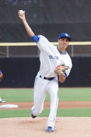  Dunedin Blue Jays RHP Conner Greene ran into trouble in the fifth inning Monday against the Daytona Tortudas and ended up taking the loss 3-2.  Greene allowed all three runs in the fifth while allowing a total six hits, walking one and striking out six over his five innings of work. EDDIE MICHELS PHOTO