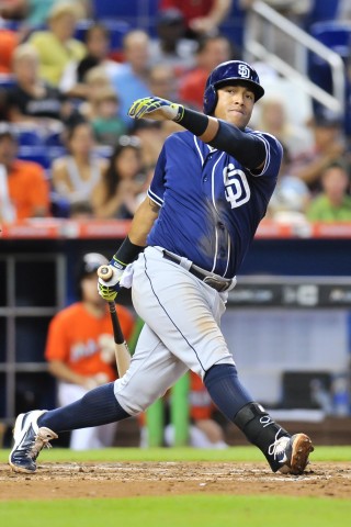 Yangervis Solarte, 1B/2B/3B, San Diego Padres: Utility guys like Solarte are valuable fantasy commodities in that they can be plugged in to several spots in your lineup, but lately Solarte’s bat is justifying his presence with or without the aforementioned position flexibility. Solarte is batting .329-2-8 in 16 games since the All-Star break, but he has raked out a torrid .391-2-5 line in just six games in August. Daily game players take note: Solarte is batting .280 versus right-handed pitching this year, and just .209 against lefties.  (Steve Mitchell / USA TODAY Sports)