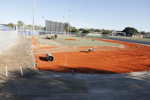 Sod Being Laid on Half Field at Grant Field (EDDIE MICHELS PHOTO)