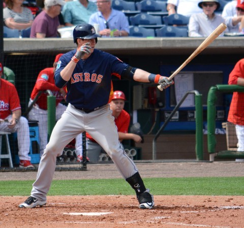 Houston Astros third baseman Matt Duffy hit a mammoth home run against Philadelphia on Thursday. (Buck Davidson photo)