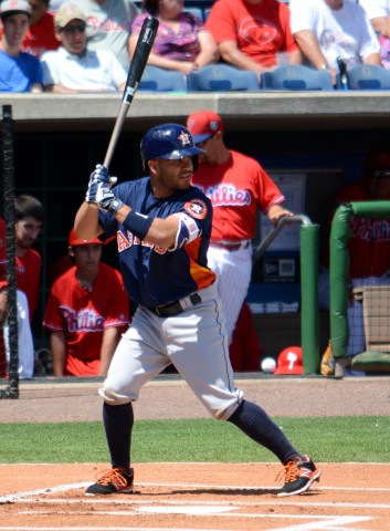 Houston Astros second baseman Jose Altuve opened the scoring Wednesday with his second home run of the spring. (photo Buck Davidson)