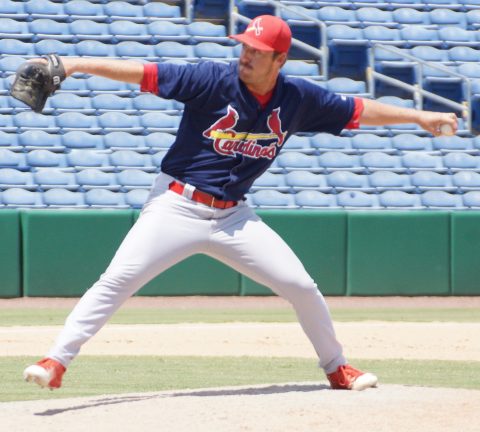 Colton Thompson got the save for the GCL Cards against the Phillies on Wednesday by almost being perfect.  Thompson went the final 3 2/3 innings allowing just one hit and struck out three including retiring the final 11 Phillies in order he faced. (EDDIE MICHELS PHOTO)
