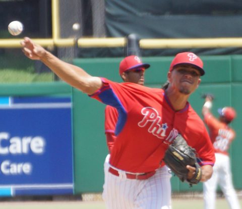 GCL Phillies reliever Luis Carrasco took the loss in the 4-2 Cardinals win on Wednesday. Carrasaco lasted just one inning allowing three runs on two hits and walked a batter. (EDDIE MICHELS PHOTO)
